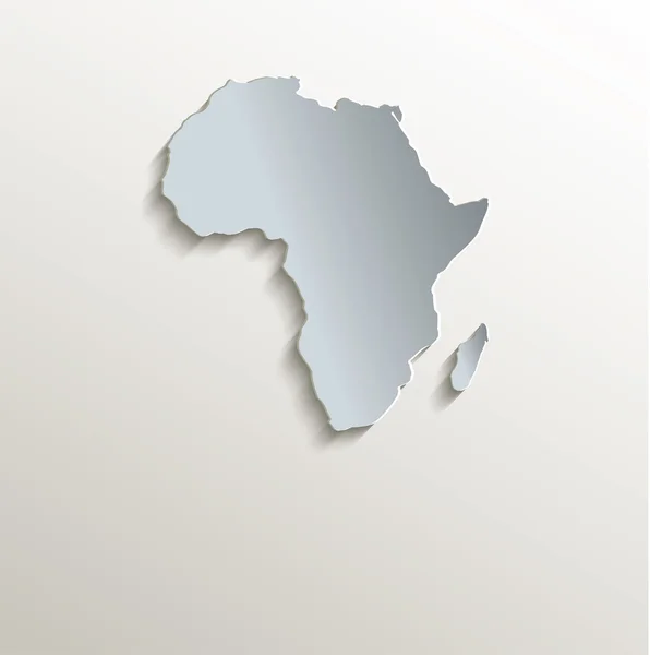 África mapa papel cartão azul branco raster 3D — Fotografia de Stock