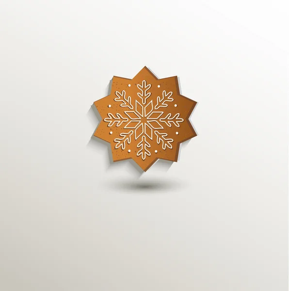 Gingerbread snow flake kartı kağıt 3d doğal raster — Stok fotoğraf