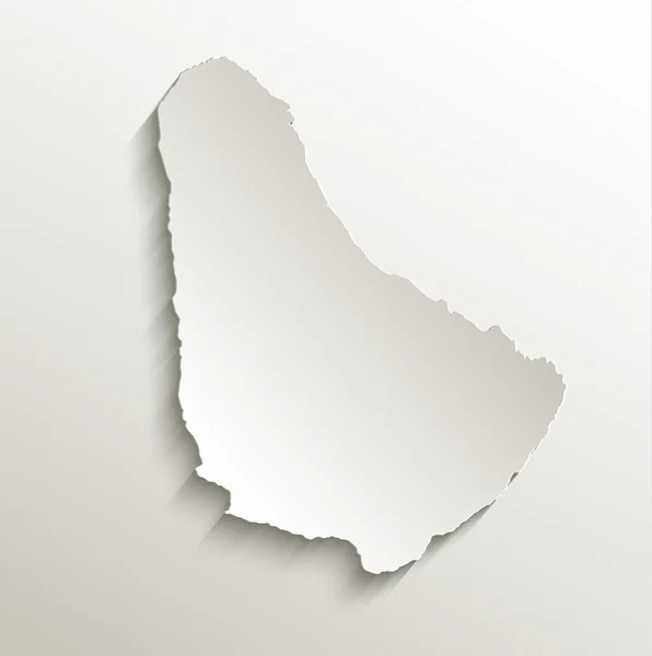 Barbados map card paper 3D natural raster — Stock Photo, Image