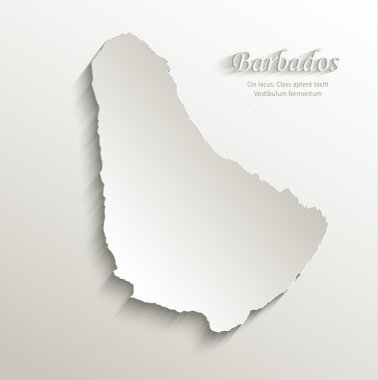 Barbados harita kart kağıt 3d doğal vektör