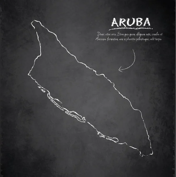 Mapa de Aruba vetor quadro negro —  Vetores de Stock