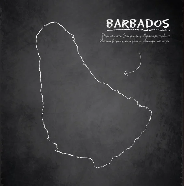 Barbados mappa lavagna vettore lavagna — Vettoriale Stock