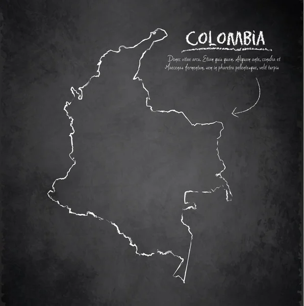 Kolombiya Haritası blackboard kara tahta vektör — Stok Vektör