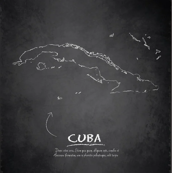 Cuba mapa quadro negro vetor quadro — Vetor de Stock