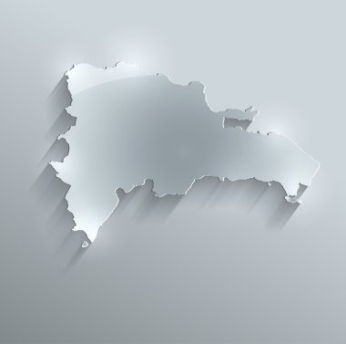 Dominik Cumhuriyeti harita cam kartı kağıt 3d tarama