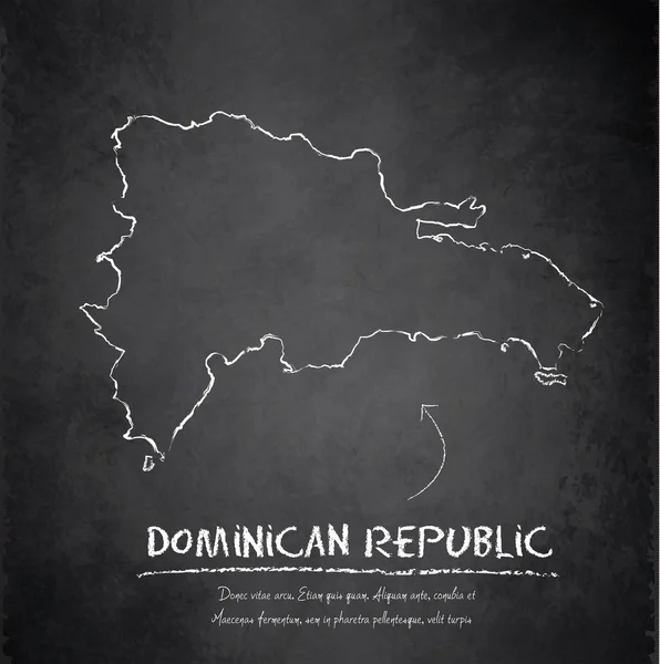 Repubblica Dominicana mappa lavagna vettore lavagna — Vettoriale Stock