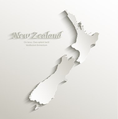 Yeni Zelanda harita kart kağıt 3d doğal vektör