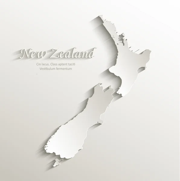 Yeni Zelanda harita kart kağıt 3d doğal vektör — Stok Vektör