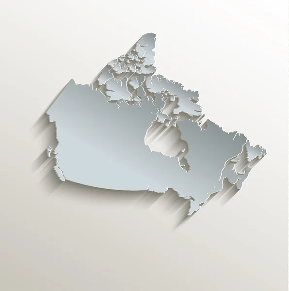 加拿大地图白蓝色卡纸 3d 光栅 — 图库照片