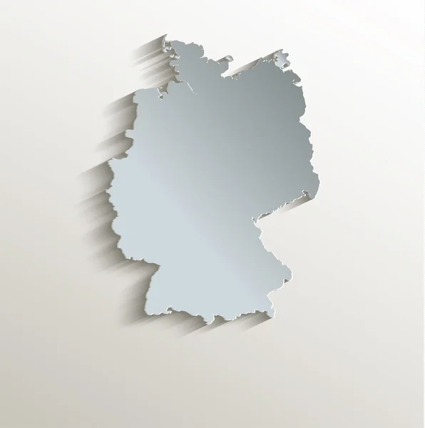 Germany map white blue card paper 3D raster — Stock Photo, Image