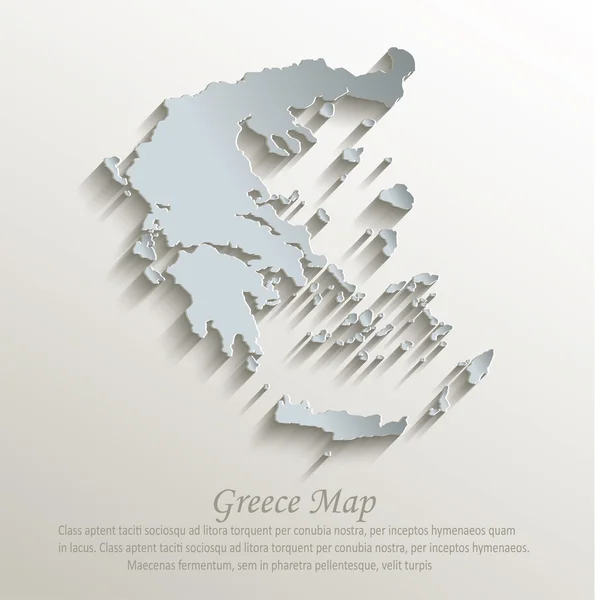 Grèce carte papier carte bleue blanche vecteur 3D — Image vectorielle