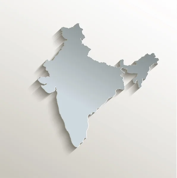 India mappa bianco carta blu 3D raster — Foto Stock