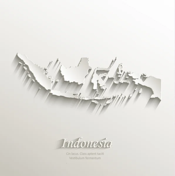 Indonesia mapa tarjeta de papel 3D vector natural — Archivo Imágenes Vectoriales