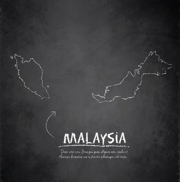 Malaysia map blackboard chalkboard vector — Stock Vector