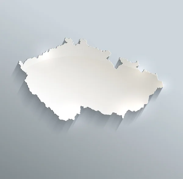 Czech map blue white card paper 3D infographics raster — Zdjęcie stockowe