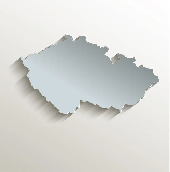 Czech map white blue card paper 3D raster — Stock Photo, Image