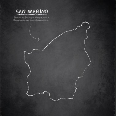 San Marino Haritası blackboard kara tahta vektör