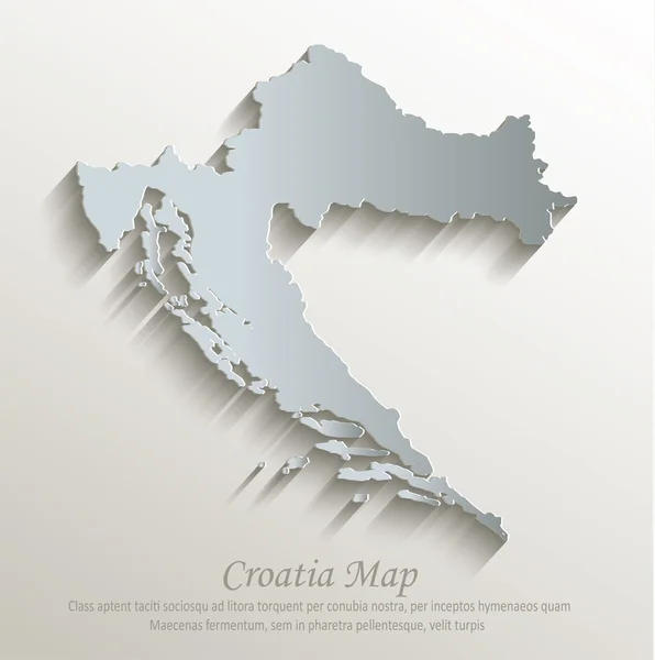 Croazia mappa carta bianca carta blu vettore 3D — Vettoriale Stock