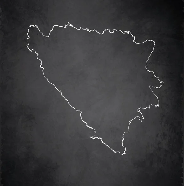 波斯尼亚和黑塞哥维那地图黑板黑板光栅 — 图库照片