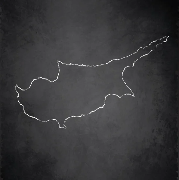 Chipre mapa quadro negro raster — Fotografia de Stock