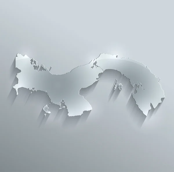 Panamá mapa papel cartão de vidro raster 3D — Fotografia de Stock