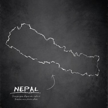 Nepal Haritası blackboard kara tahta vektör
