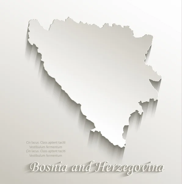 Bosnia y Herzegovina mapa tarjeta de papel 3D vector natural — Archivo Imágenes Vectoriales