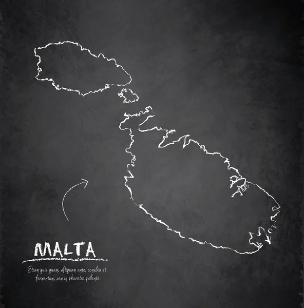 Malta map blackboard chalkboard vector — Stock Vector