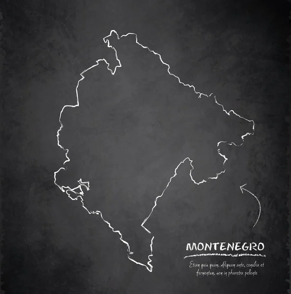 Montenegro mapa quadro negro vetor quadro —  Vetores de Stock