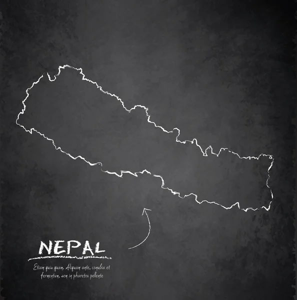 Nepal mapa pizarra pizarra vector — Vector de stock