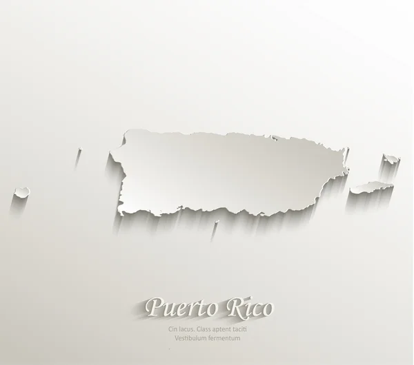 Puerto Rico map card paper 3D natural vector - Stok Vektor