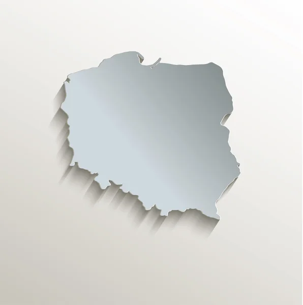 Polônia mapa papel cartão azul branco raster 3D — Fotografia de Stock