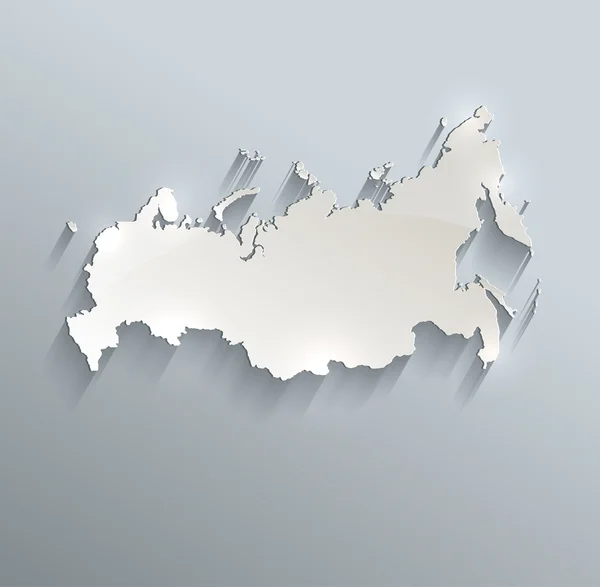 Russia mappa carta bianca blu raster 3D — Foto Stock