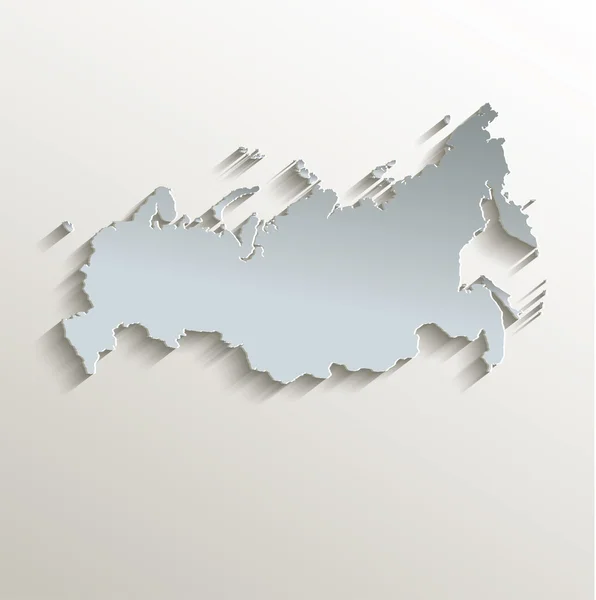 Russia map white blue card paper 3D raster — Stock Photo, Image