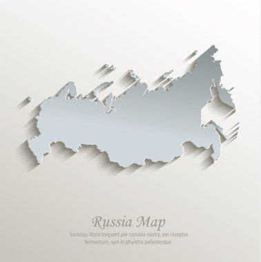 Rusya harita kart mavi beyaz kağıt 3B vektör