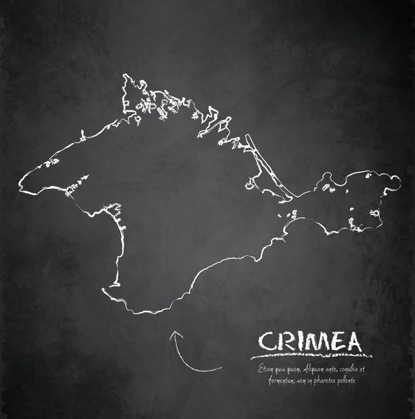 Crimea map blackboard chalkboard vector — Stock Vector