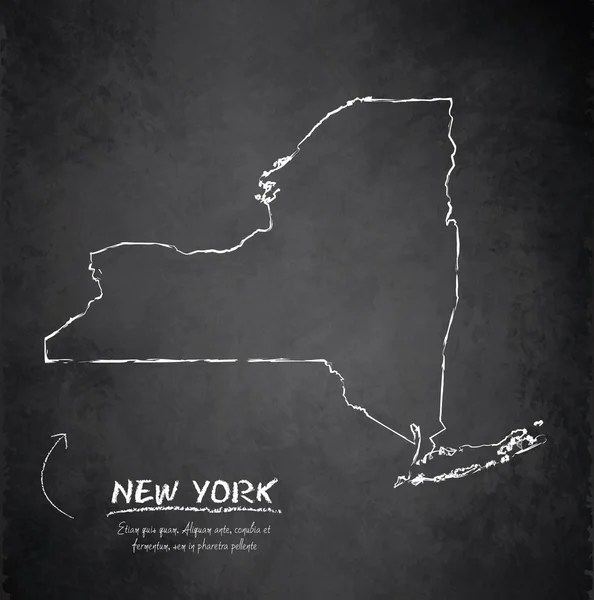 Nueva York mapa pizarra pizarra vector — Archivo Imágenes Vectoriales