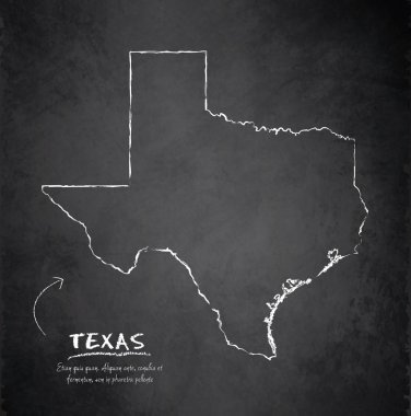 Texas harita blackboard kara tahta vektör