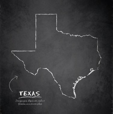 Texas map blackboard chalkboard vector clipart