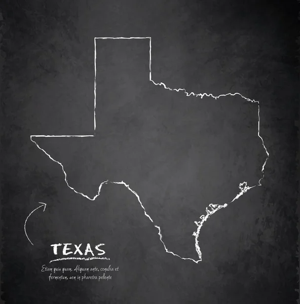 Mapa de Texas pizarra pizarra vector — Vector de stock