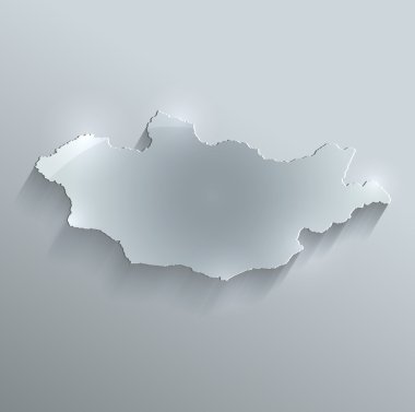 Moğolistan Haritası cam kartı kağıt 3d tarama