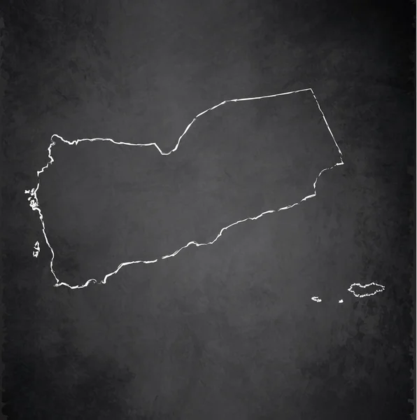 Mapa do Iémen quadro negro raster — Fotografia de Stock
