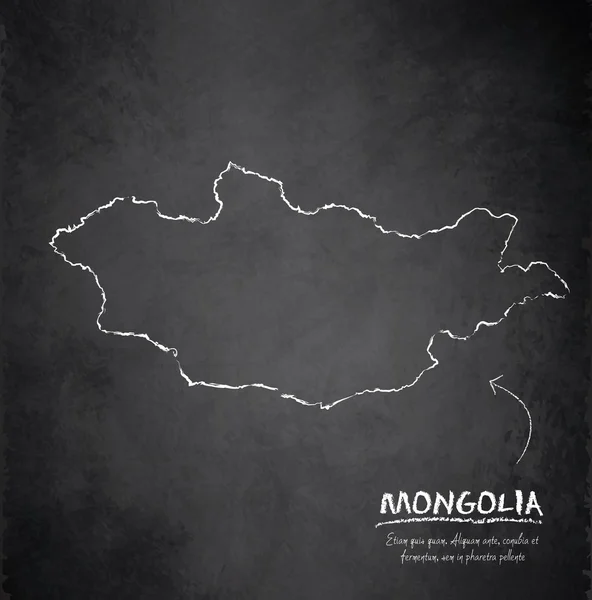 Mongolie carte tableau noir vecteur tableau noir — Image vectorielle