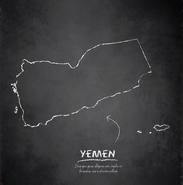 Yemen harita blackboard kara tahta vektör — Stok Vektör