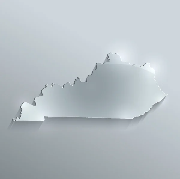 Mapa de Kentucky papel de tarjeta de vidrio 3D raster —  Fotos de Stock