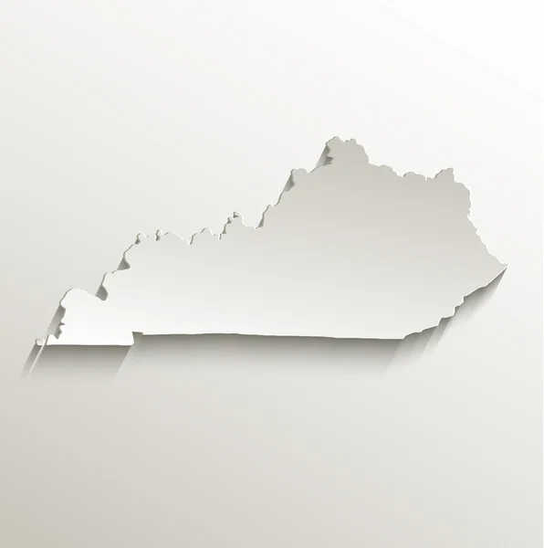Kentucky mapa papel cartão raster 3D natural — Fotografia de Stock