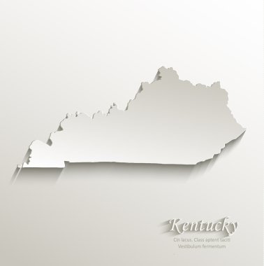 Kentucky harita kart kağıt 3d doğal vektör