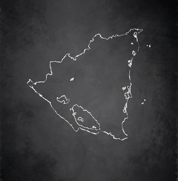 Nicaragua mappa lavagna lavagna raster vuoto — Foto Stock