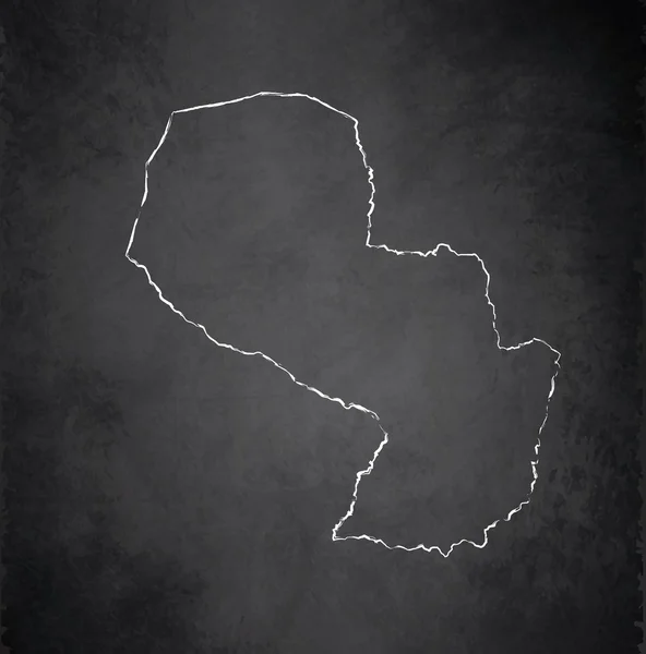 Carte du Paraguay tableau noir raster blanc — Photo