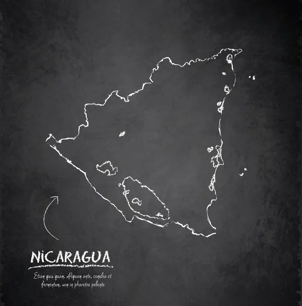 Nikaragua Haritası blackboard kara tahta vektör — Stok Vektör